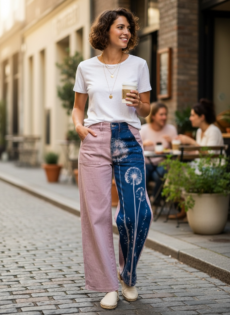 Upcycled Rose Jeans